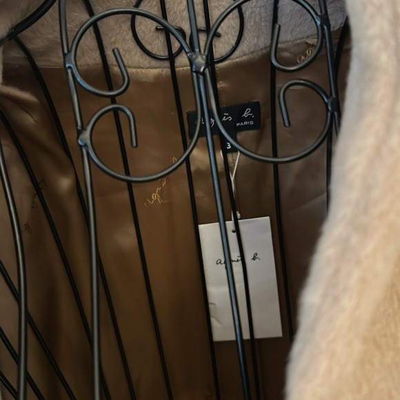 Agnes b Beige Coat Alpaca and Wool Germain  NEW - Picture 7 of 10